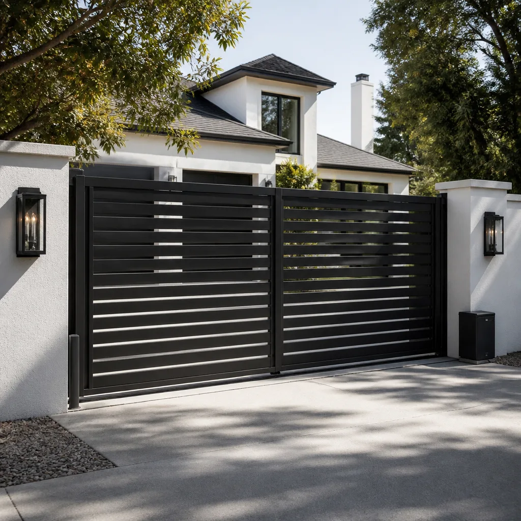 Sliding driveway gates