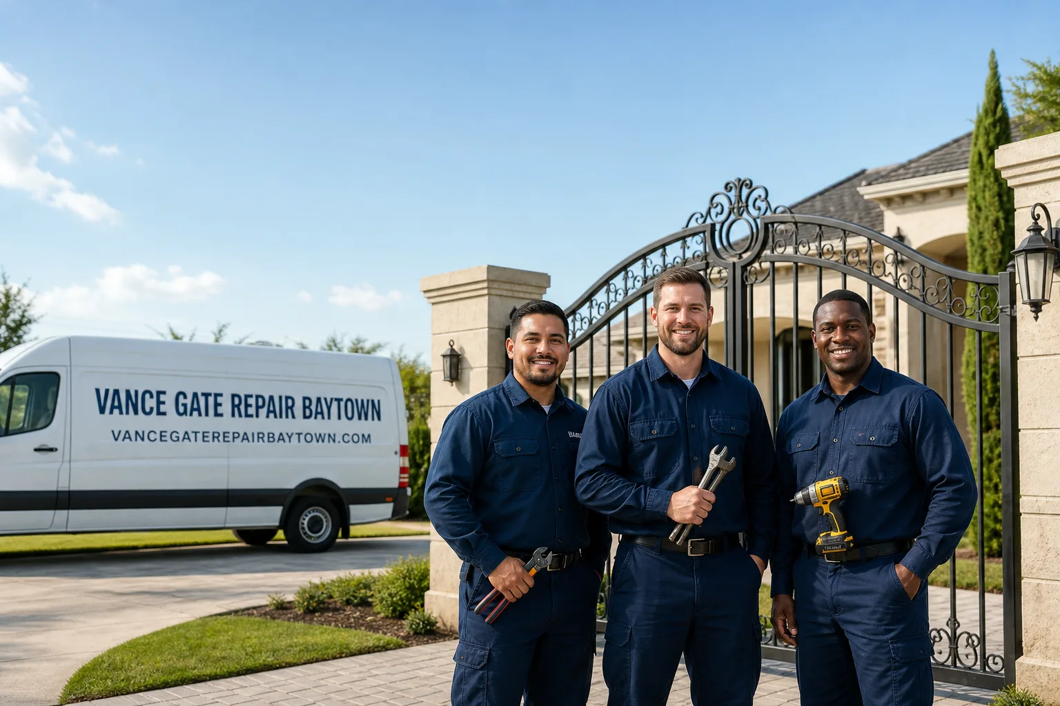 Vance Gate Repair Baytown gate repair service vehicle and crew in Baytown, TX